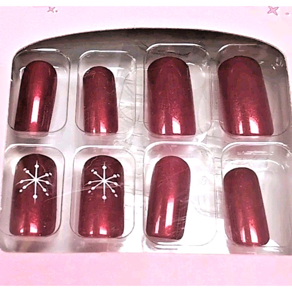 Stick Press On False Nails Lot Of 6 Red Pink Blue White Do It Yourself #3 READ - Picture 9 of 13